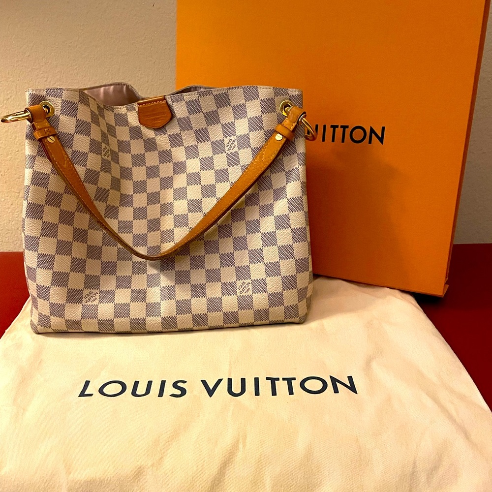 Authentic pre-owned Louis Vuitton Graceful PM Damier Azure